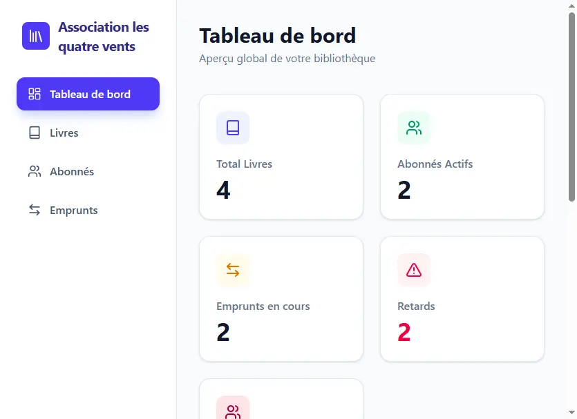 Application Full-Stack de Gestion de Bibliothèque sur Mesure